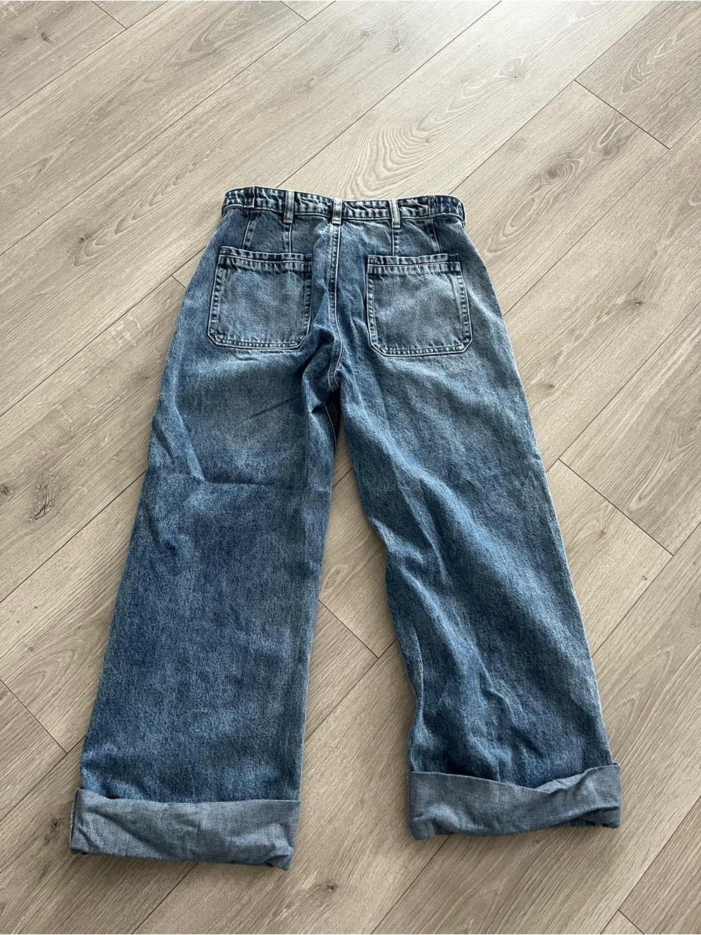 Free People Wide-Leg Cuffed Denim Jeans - Picture 4 of 4